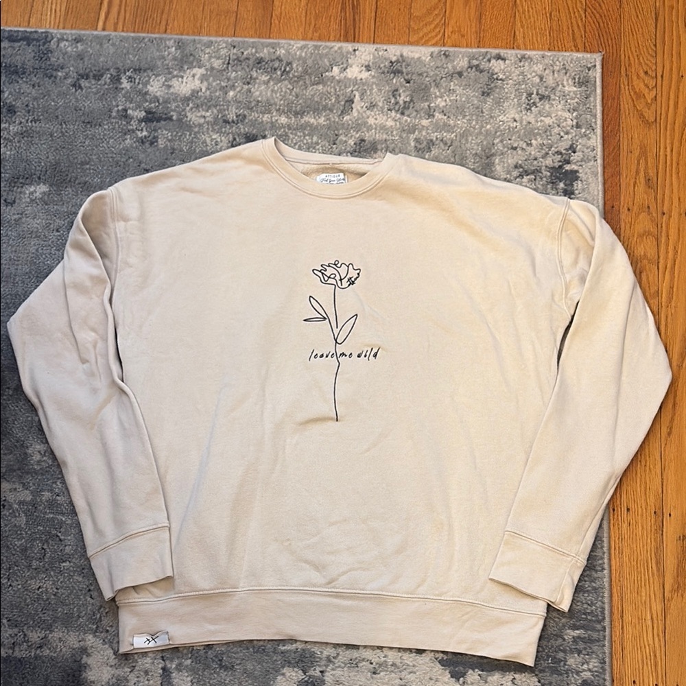 Atticus Leave Me Wild Sweatshirt, Cream, SZ Large
